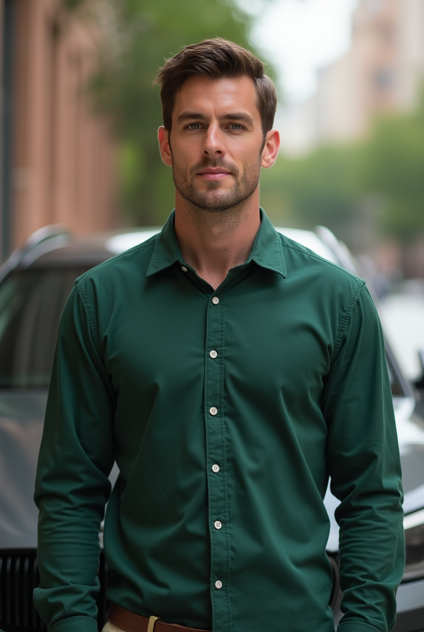 Solid Dark Green Shirt