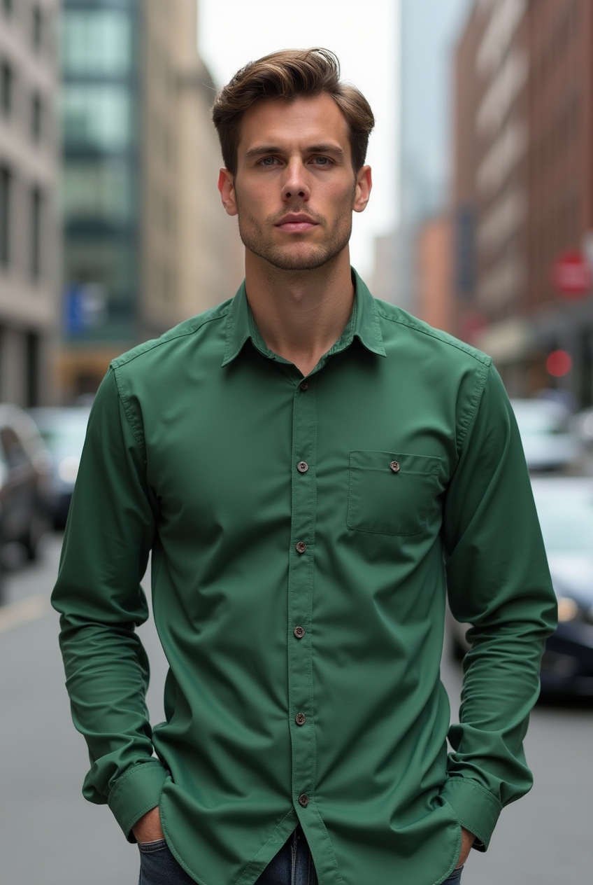 Solid Parrot Green Shirt